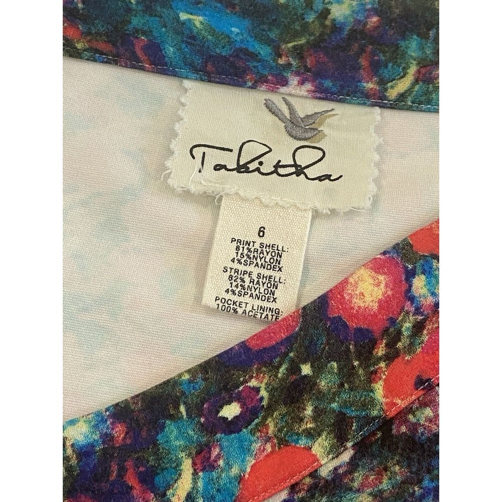 Women's Sz 6 Tabitha Anthropologie Meadow Floral & Striped Pencil Skirt Lined LN - Picture 3 of 4